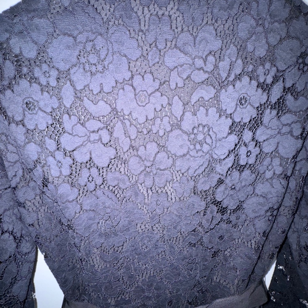 CH Carolina Herrera Floral Lace Peter Pan Collar Dress Women 10 Black Luxury - Picture 9 of 16